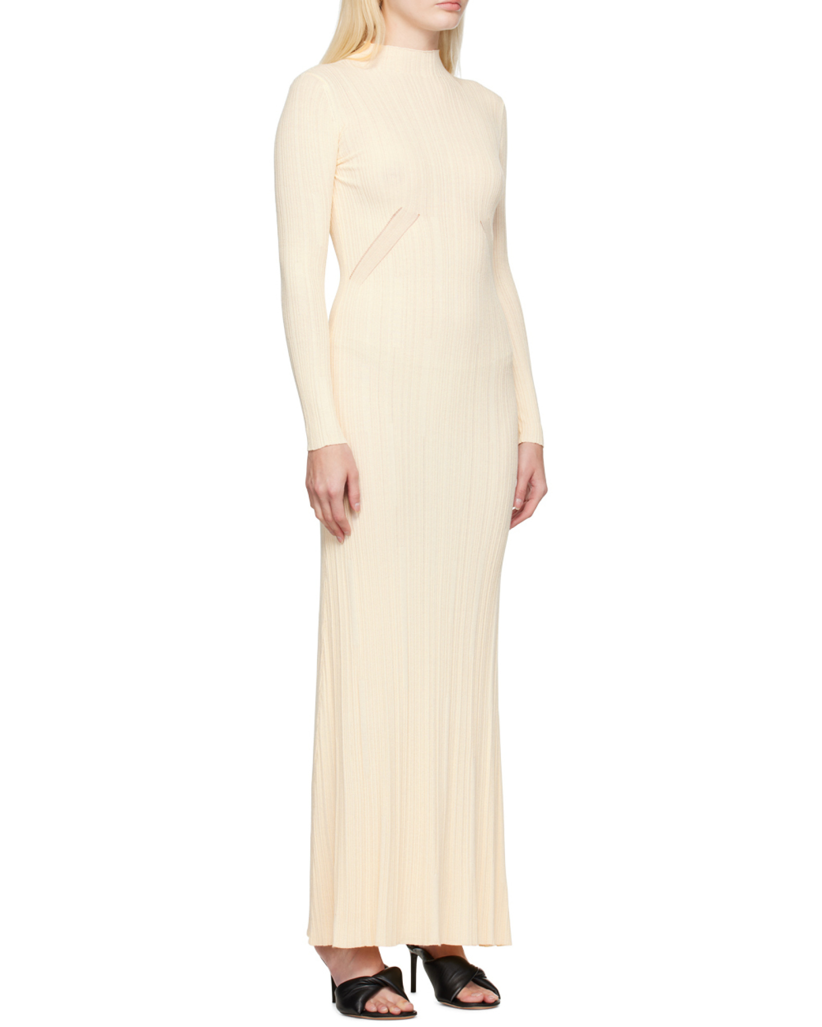 Shop Jacquemus Lenzuolo Pleated Long Dress In White