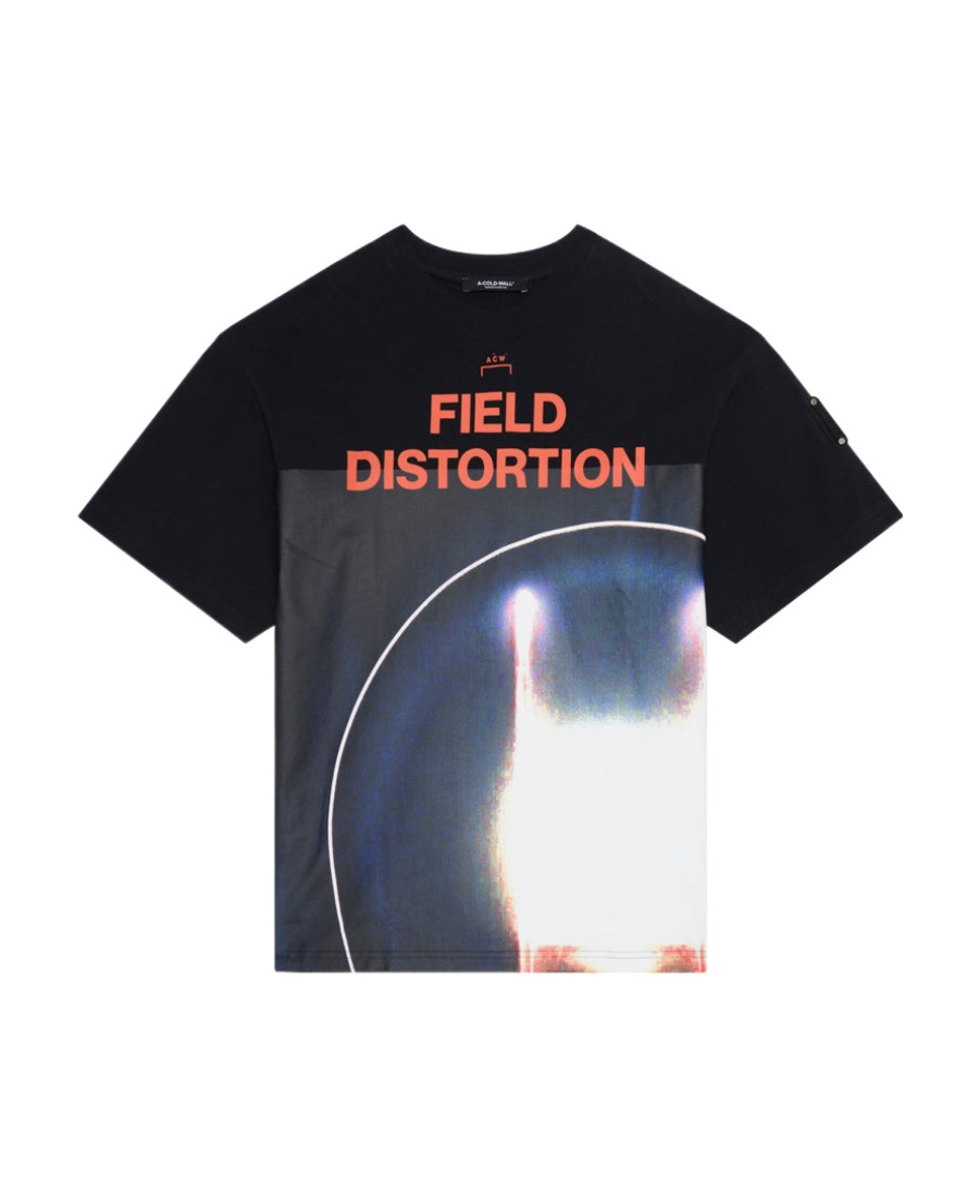 A-cold-wall* Field Distortion Print Cotton T-shirt In Black