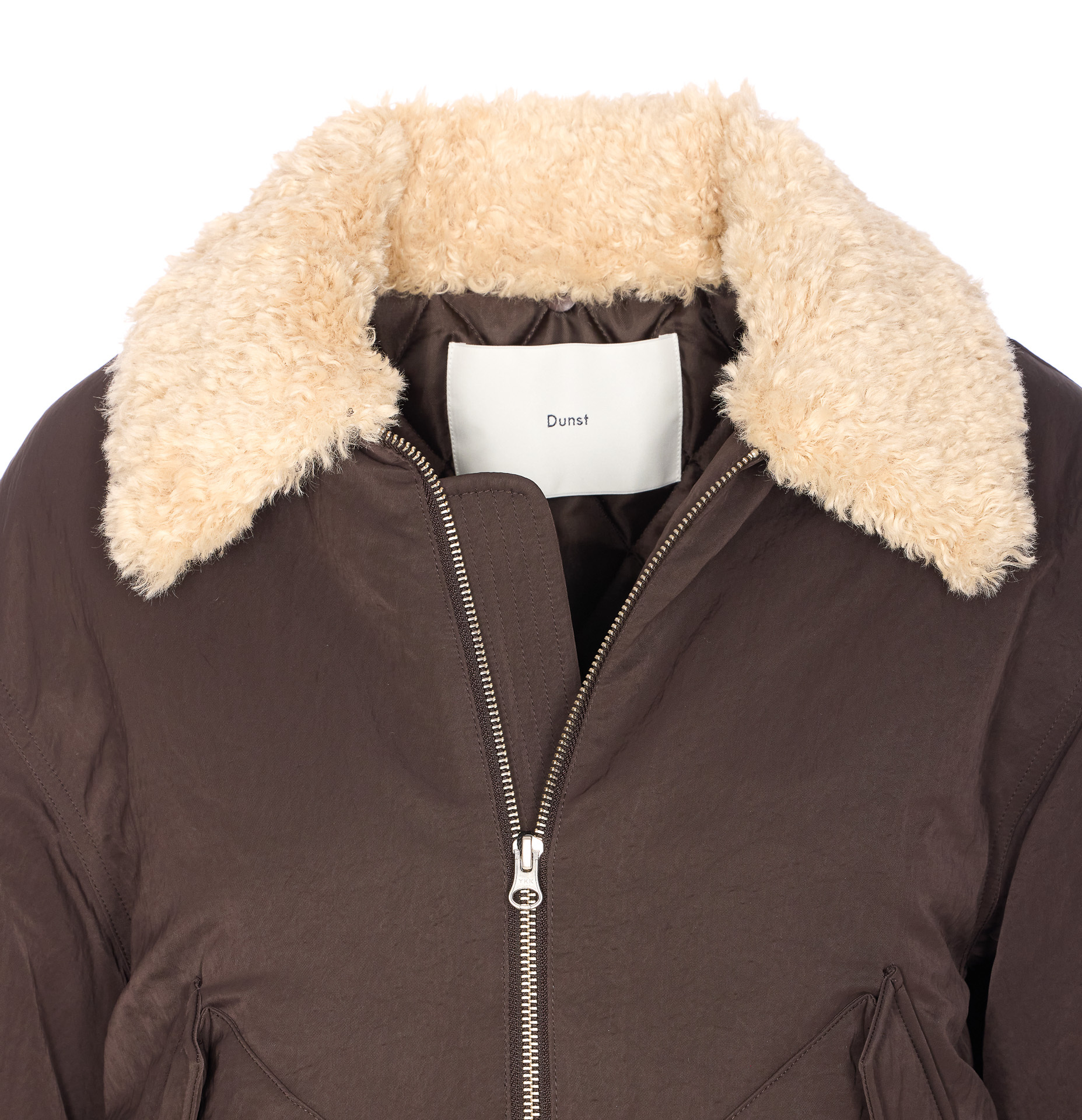 Dunst Brown Padded Jacket With Frontal Zip Closure In Brown