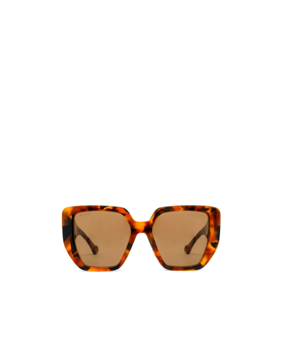 Gucci Logo-plaque Oversize Sunglasses In Nude