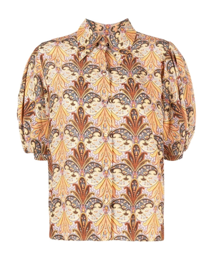 Shop Etro Paisley-print Silk Shirt In Nude