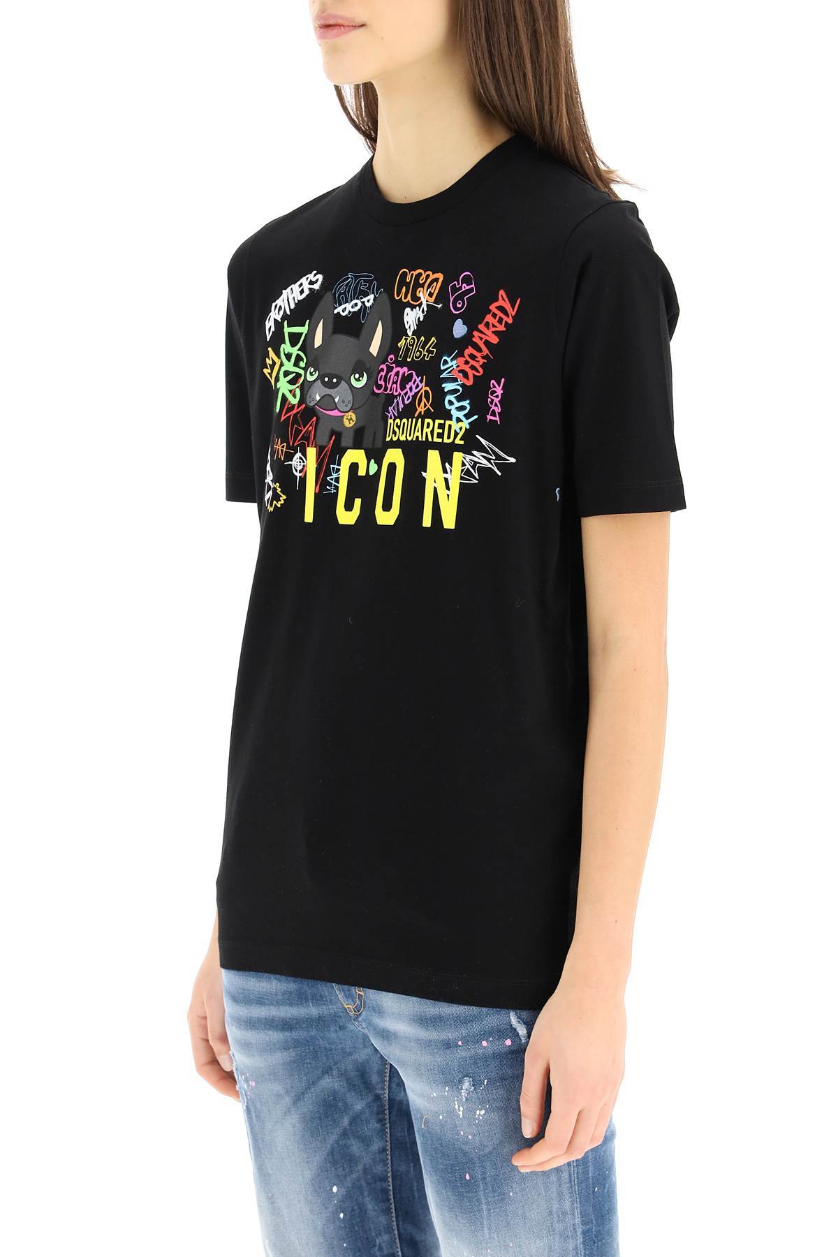 Dsquared2 Icon Graphic-print T-shirt In Black