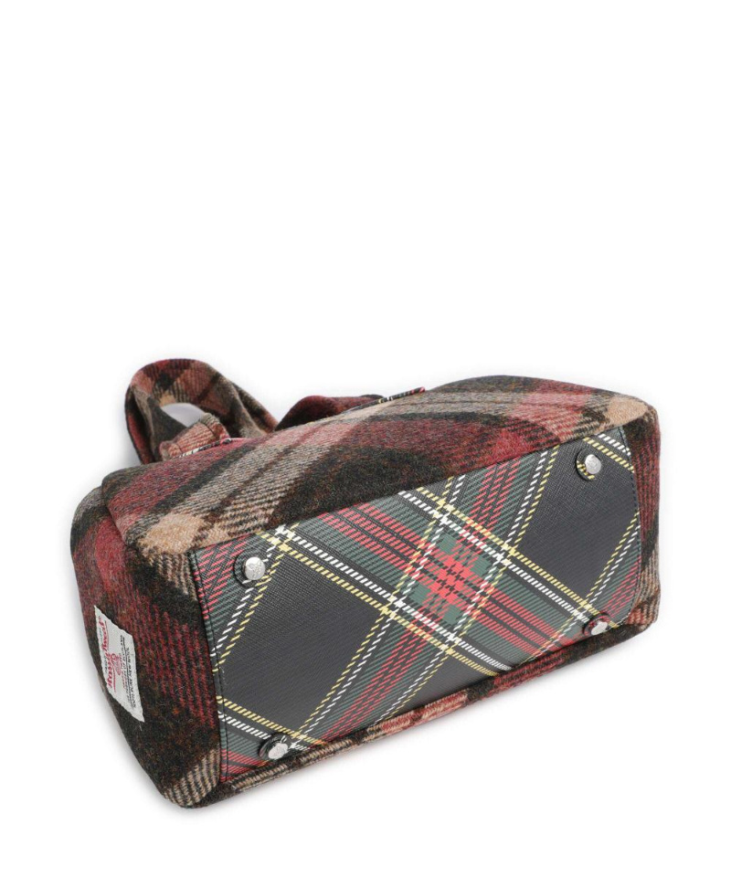 Vivienne Westwood Archive Harris Tweed Check Medium Shoulder Bag In Black