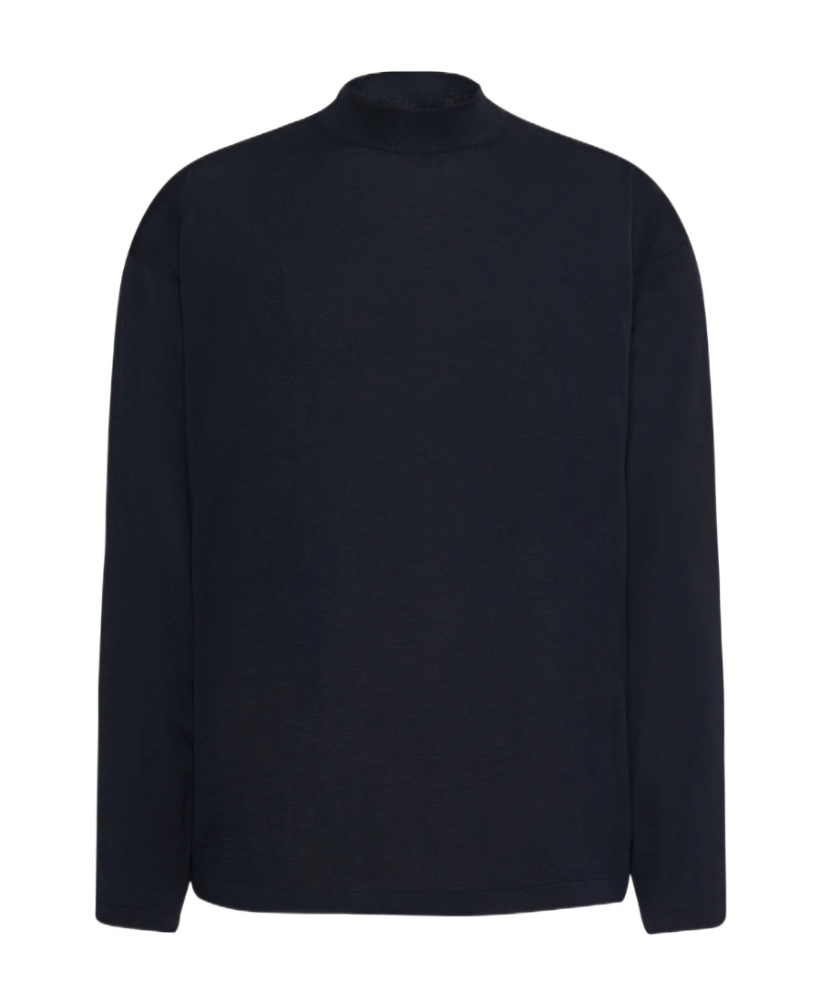 The Row Delsie Wool Small Turtleneck Sweater In Black