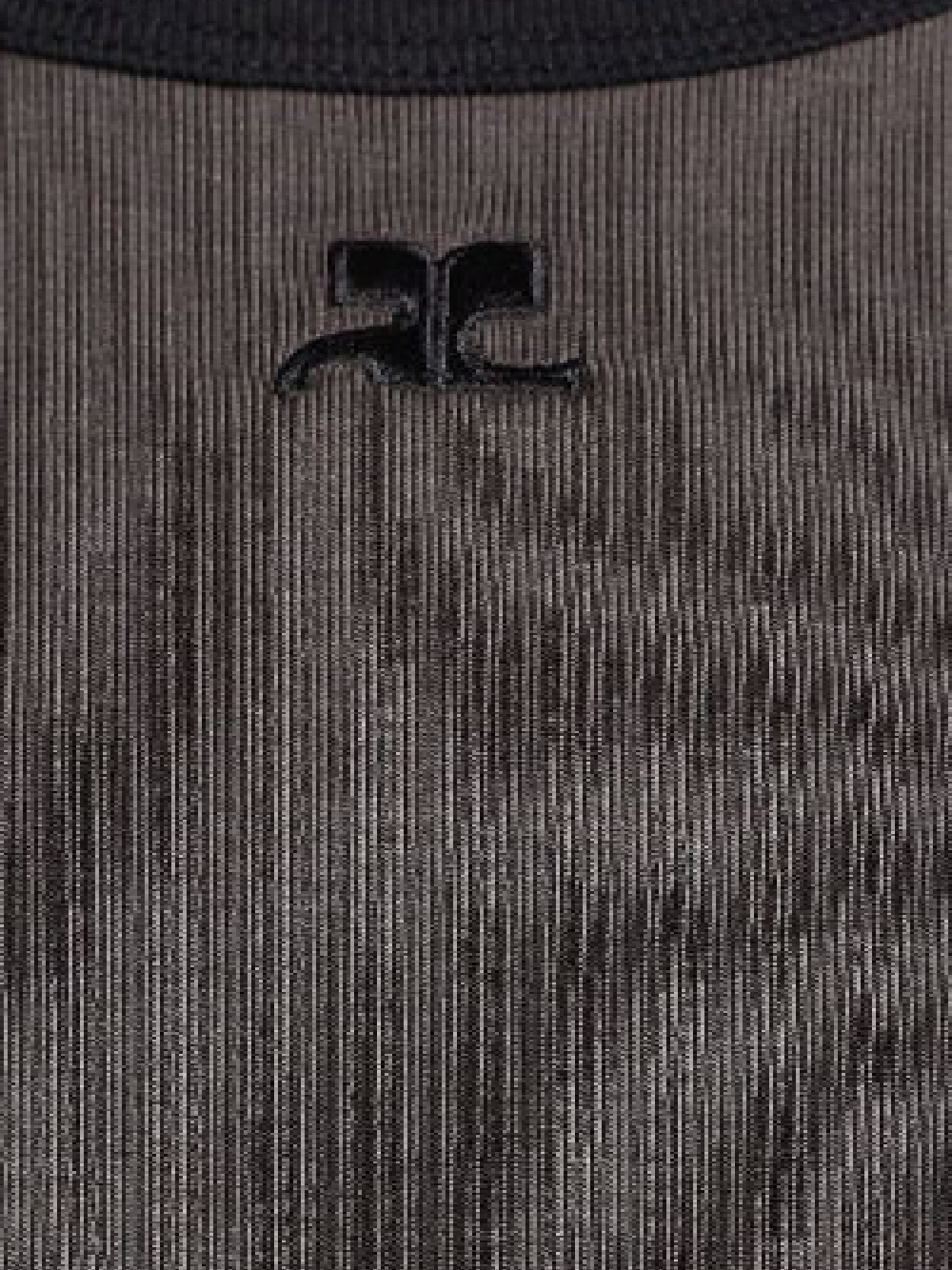 Courrèges Cotton T-shirt With Contrasting Trim In Gray