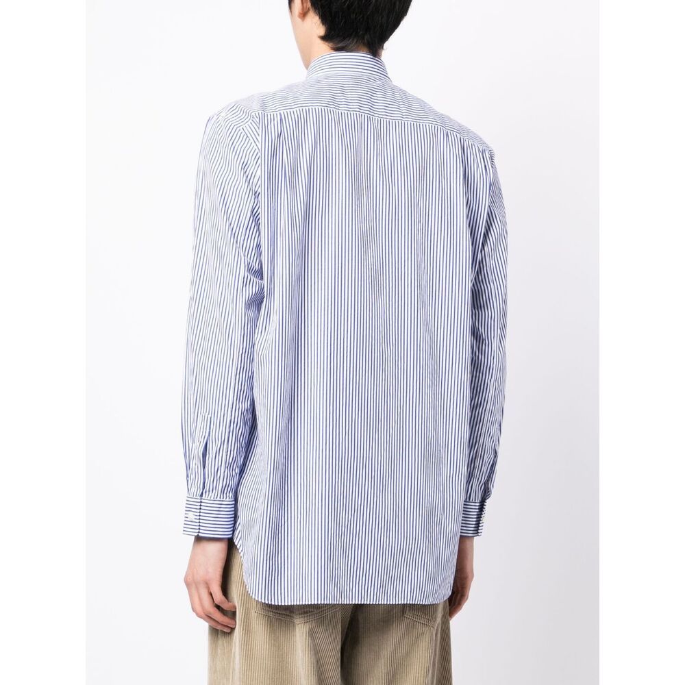 Comme Des Garçons Play Lapel Long-sleeved Shirt In Blue