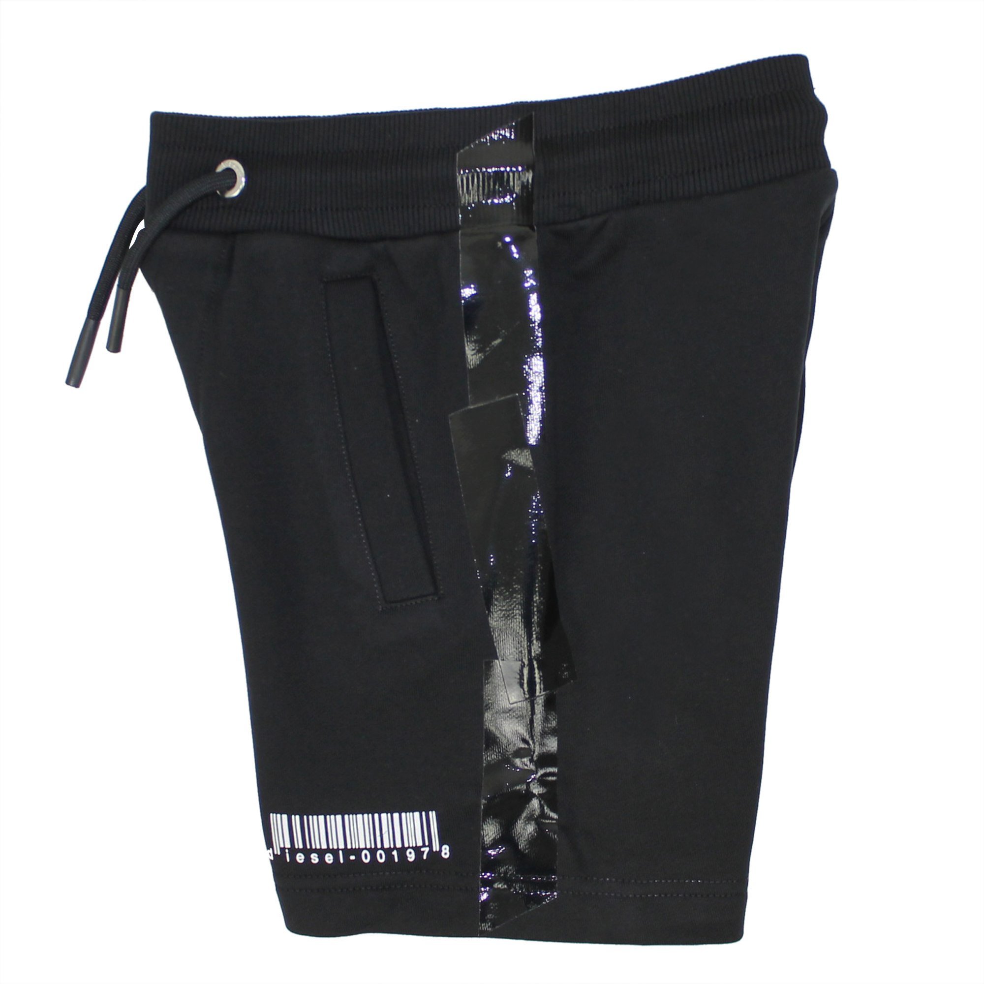 Diesel Qr Code Detail Drawstring Shorts In Black