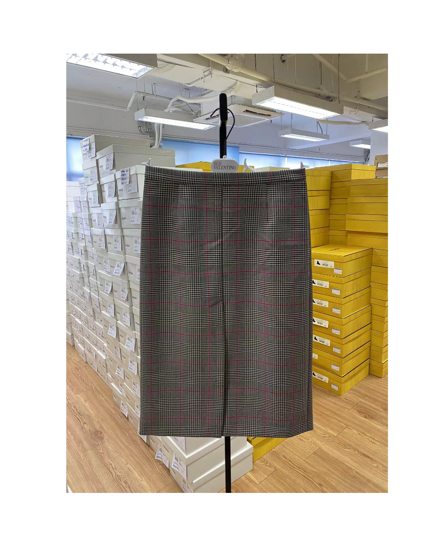 Red Valentino Plaid Skirt In Black
