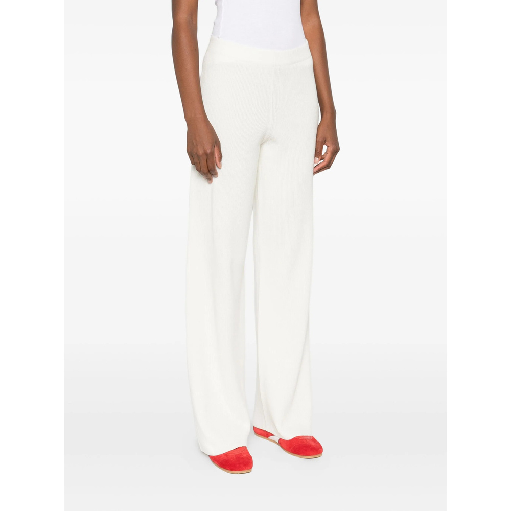 Fabiana Filippi Wide-leg Trousers With Pleated Front And Clean Waistband In White