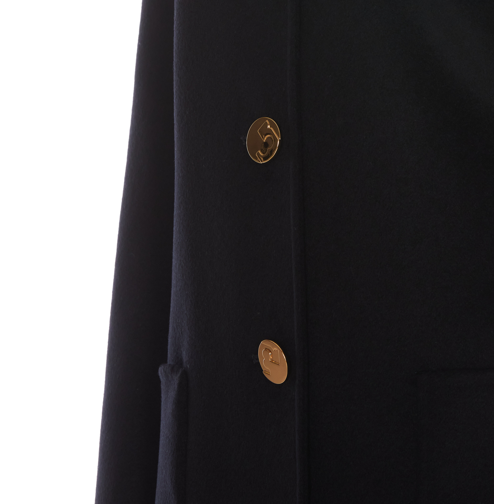 Tory Burch Single-breasted Mid-length Coat In Black
