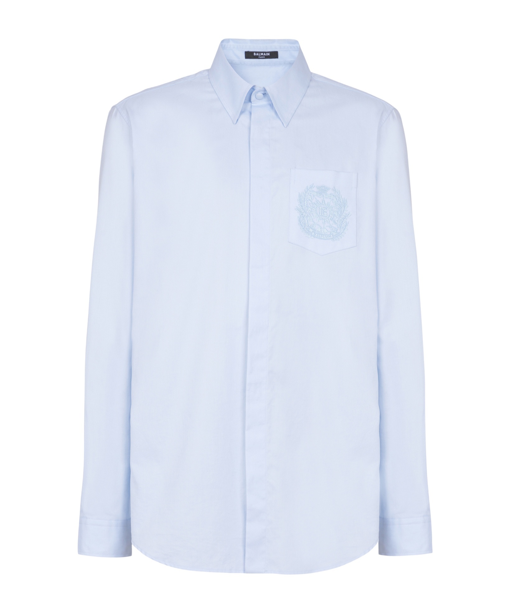 Balmain Logo-embroidered Shirt In Blue
