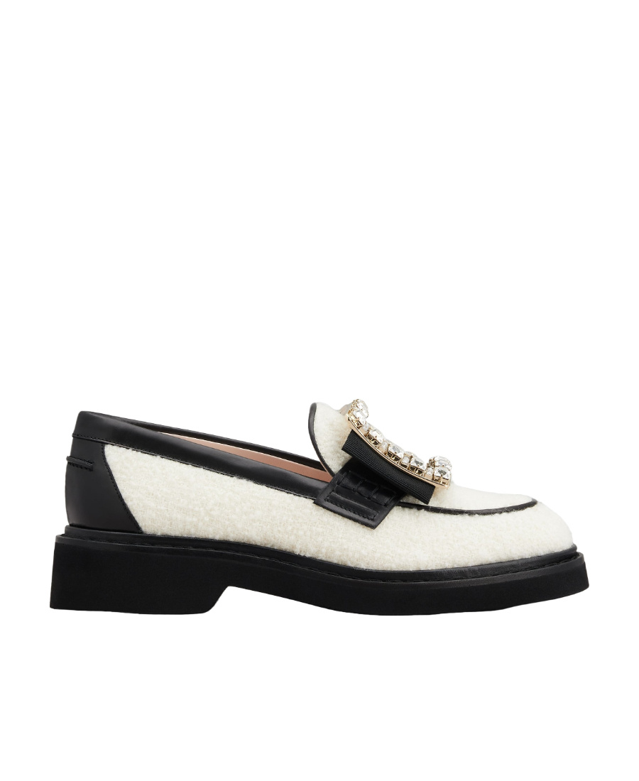 Roger Vivier Viv' Rangers Embellished Buckle Loafers In Black