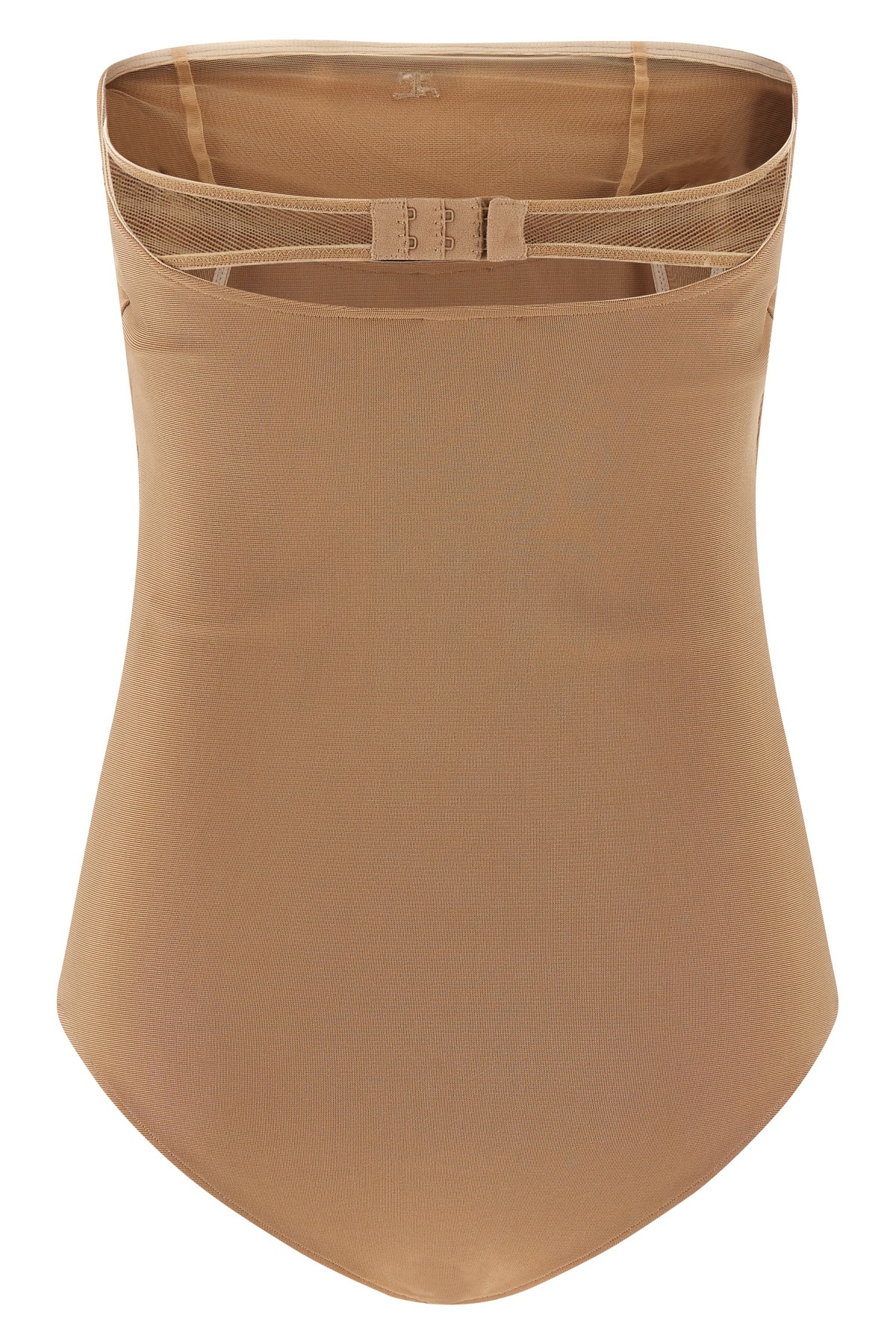Courrèges Strapless Seamless Bodysuit Top In Brown