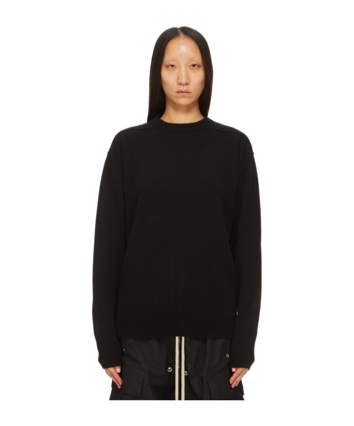 Rick Owens Black Concordians Tommy Ls Sweater In Black
