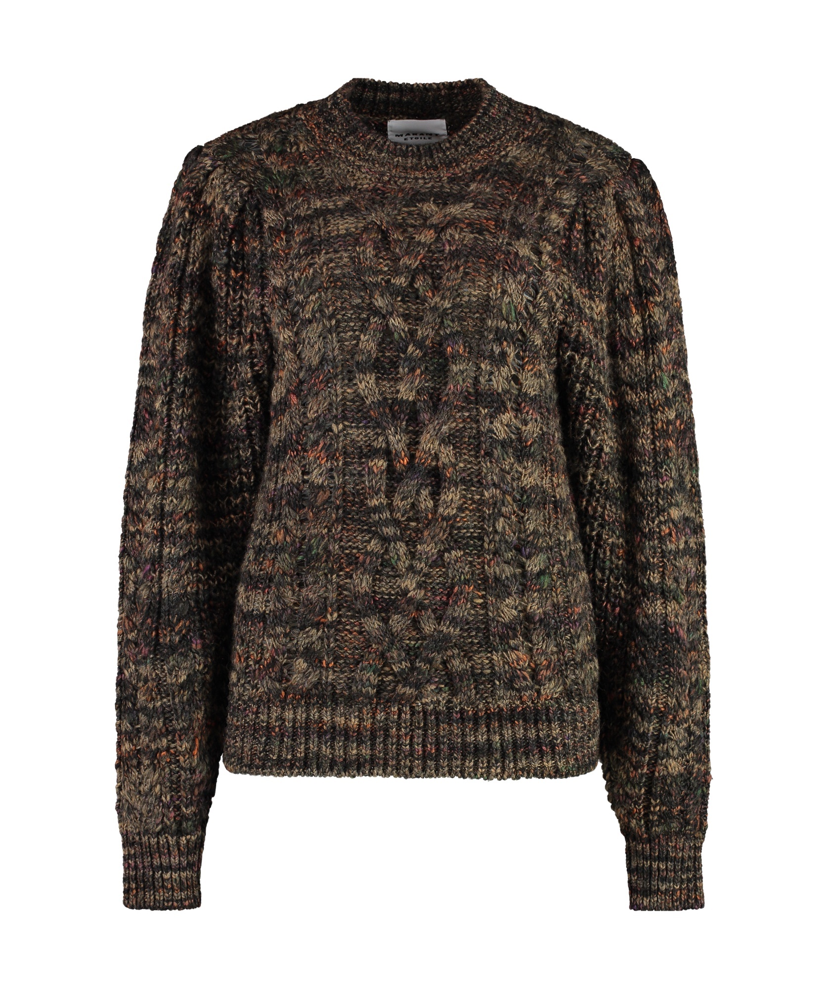 Isabel Marant Étoile Wool Blend Sweater With Braided Fabric In Black