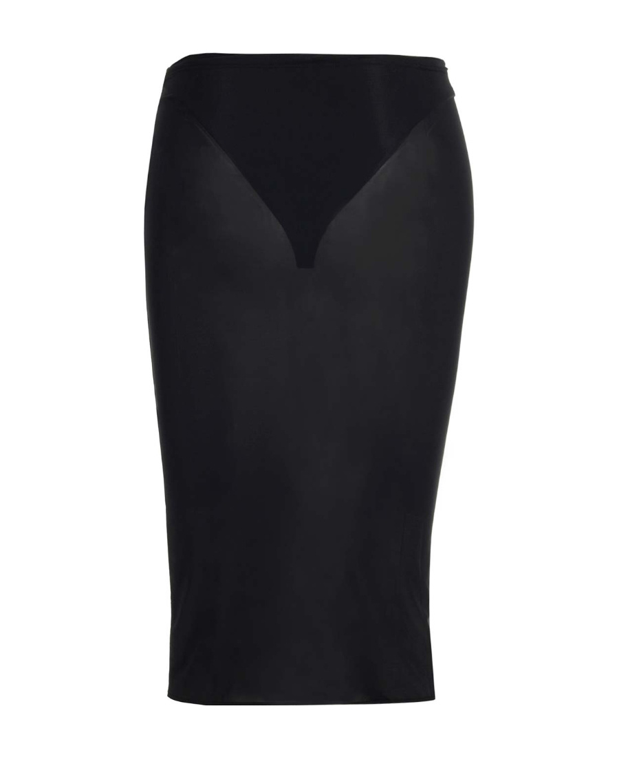 Courrèges Sheer Tube Midi Skirt In Black