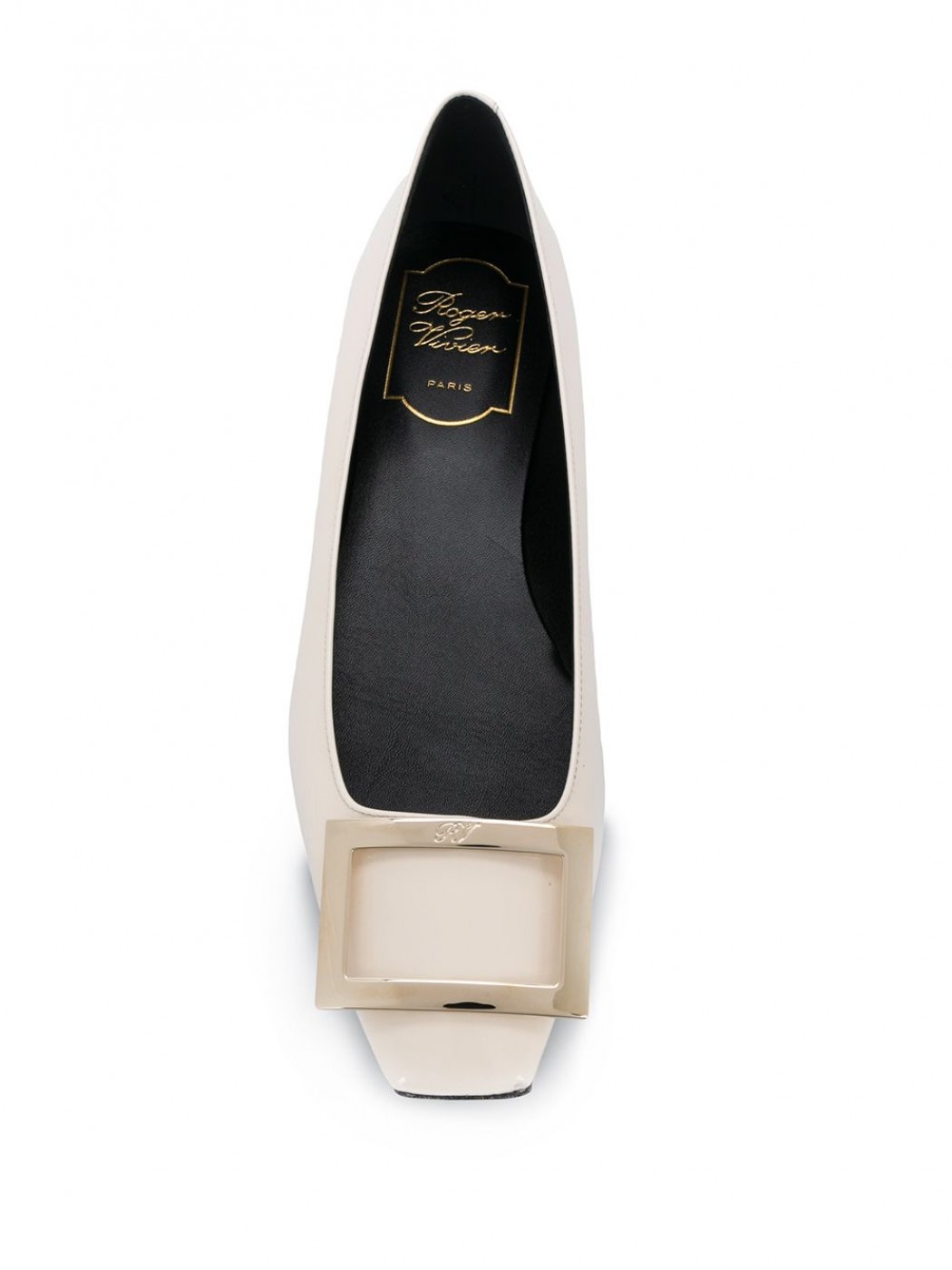 Roger Vivier Trompette Bellerine Patent-leather Ballet Flats In White