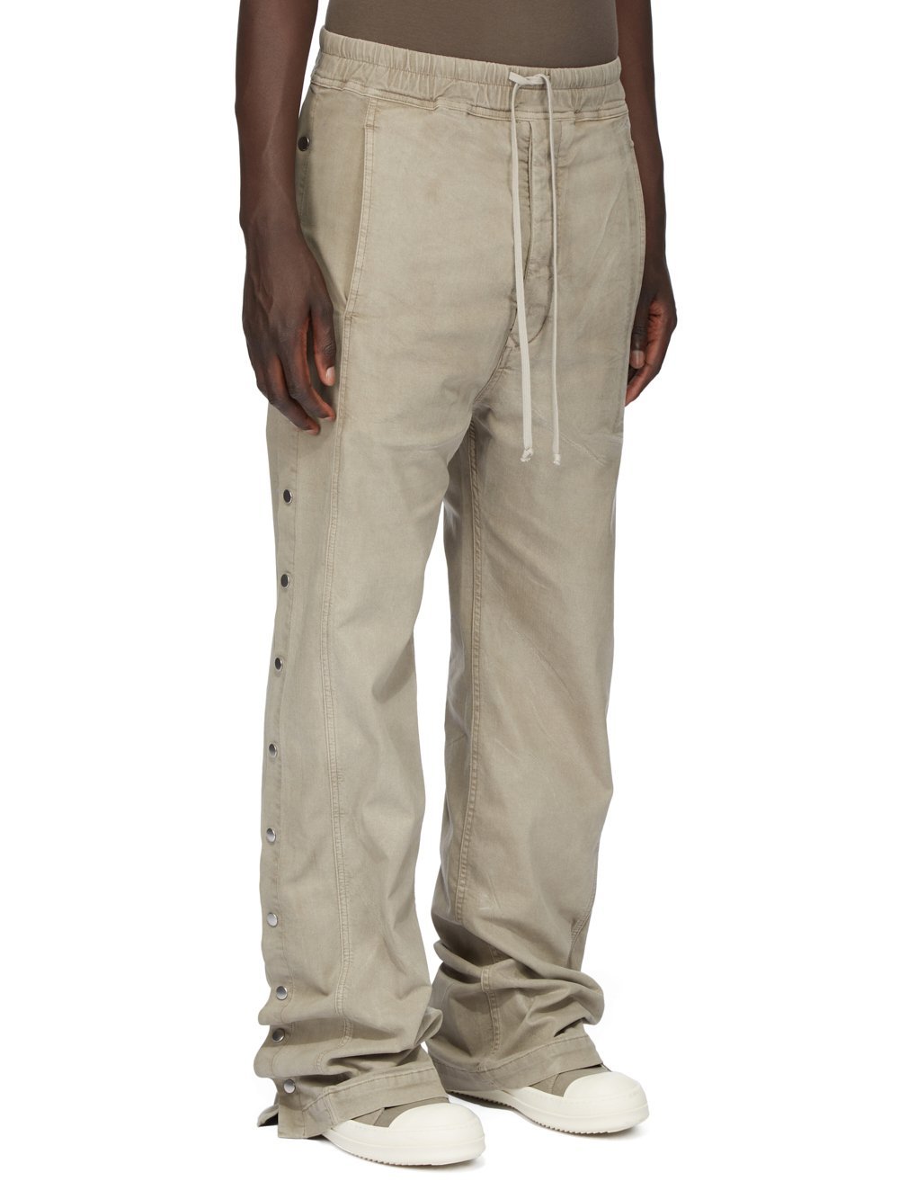 Rick Owens Drkshdw Drawstring Straight Trousers In Gray