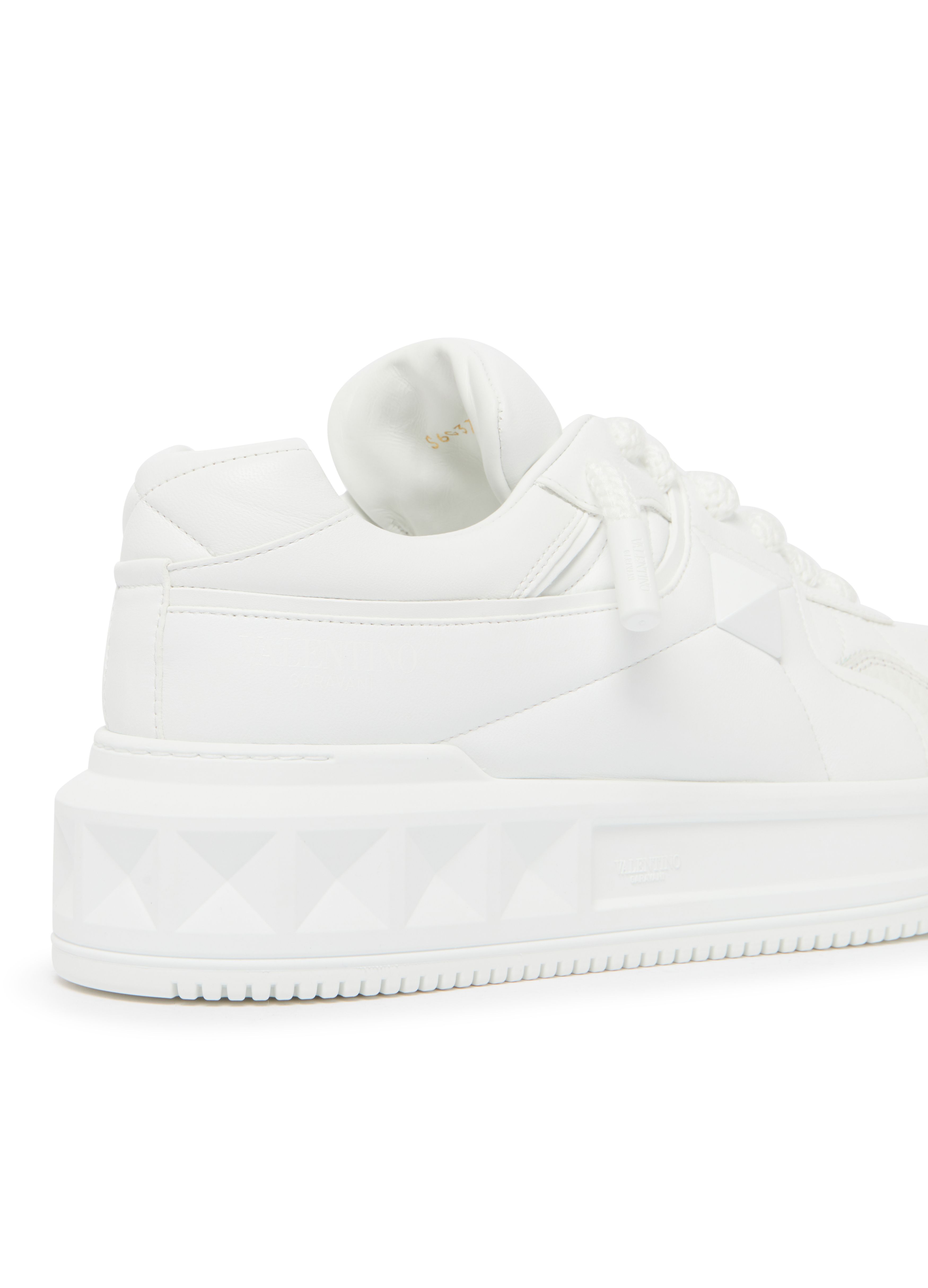 Shop Valentino One Stud Xl Low-cut Casual Shoes In White