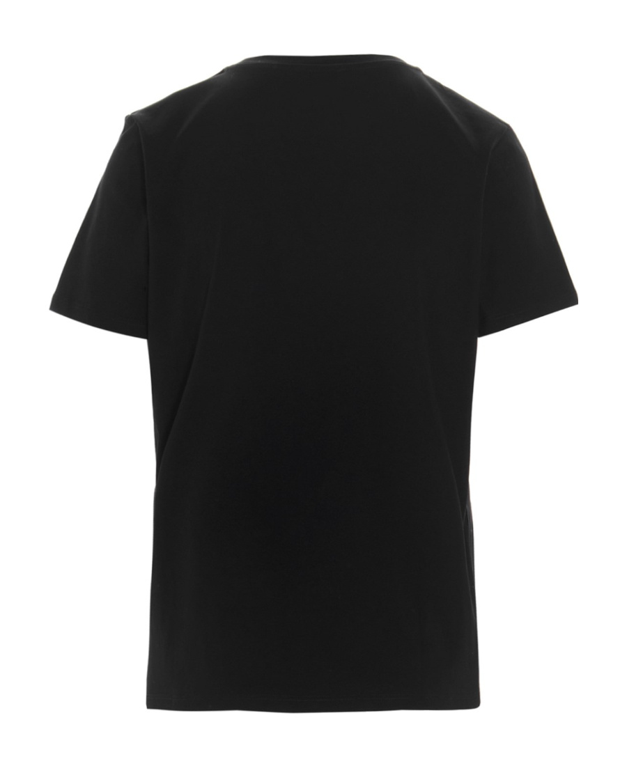 Shop Balmain Eco-responsible Cotton T-shirt With Logo Print In Black