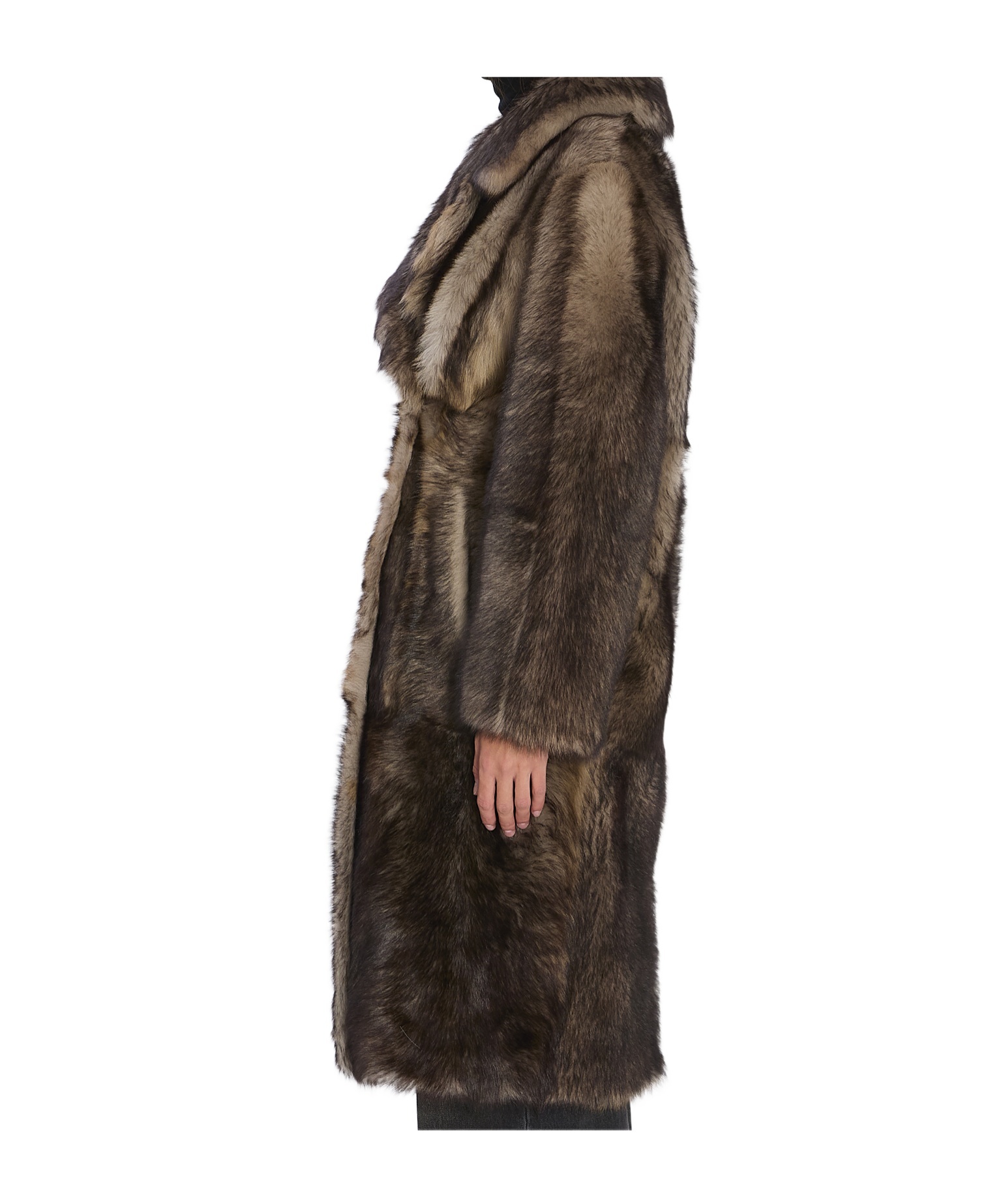 Yves Salomon Double-breasted Lamb Fur Coat In Brown