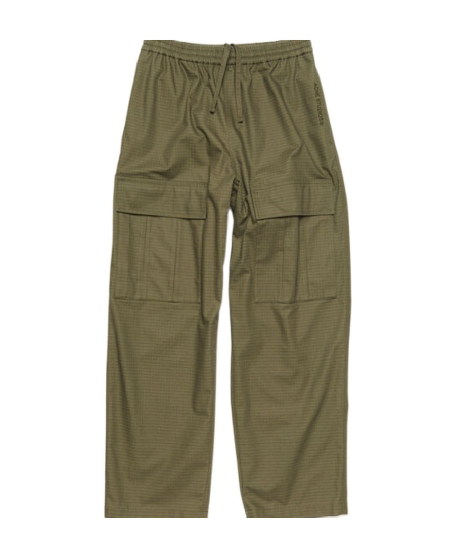 Acne Studios Straight Cotton Cargo Trousers In Green