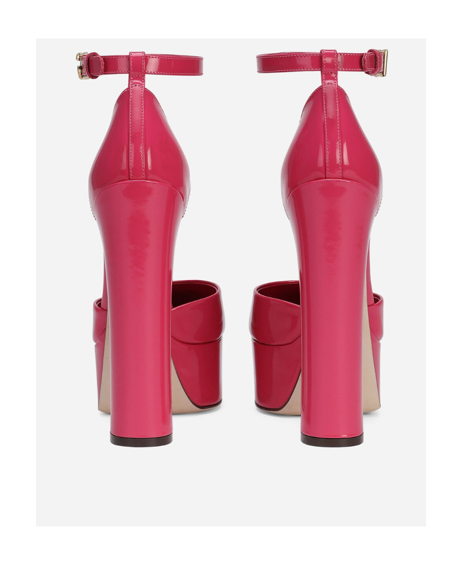 Dolce & Gabbana Capri 145 Platform Pumps In Polished Leather In Red