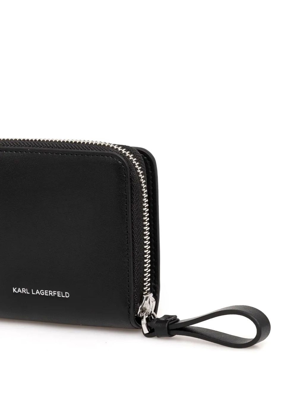 Karl Lagerfeld K/circle Leather Bi-fold Wallet In Black