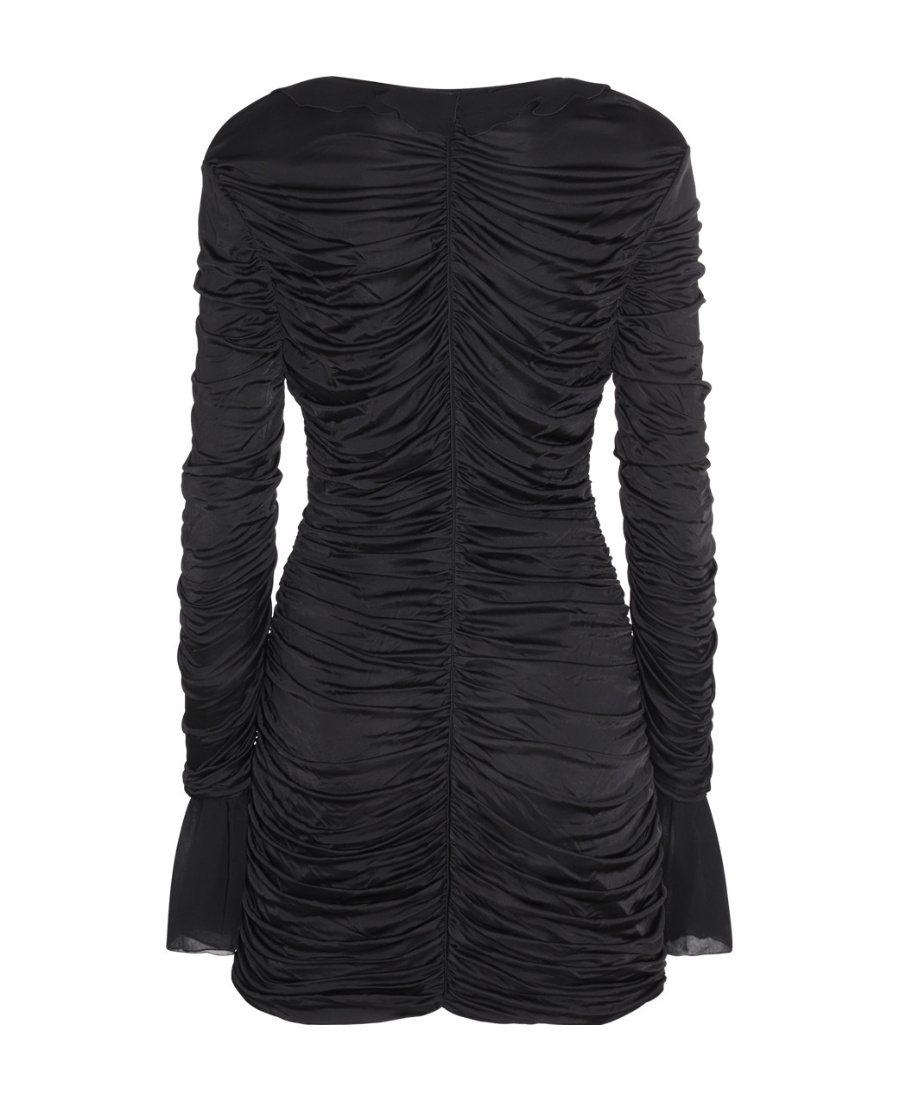 Blumarine Long Sleeved Dress In Black