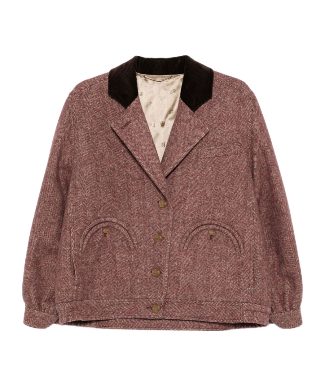 Blazé Milano Cleo Corduroy-collar Bomber Jacket In Animal Print