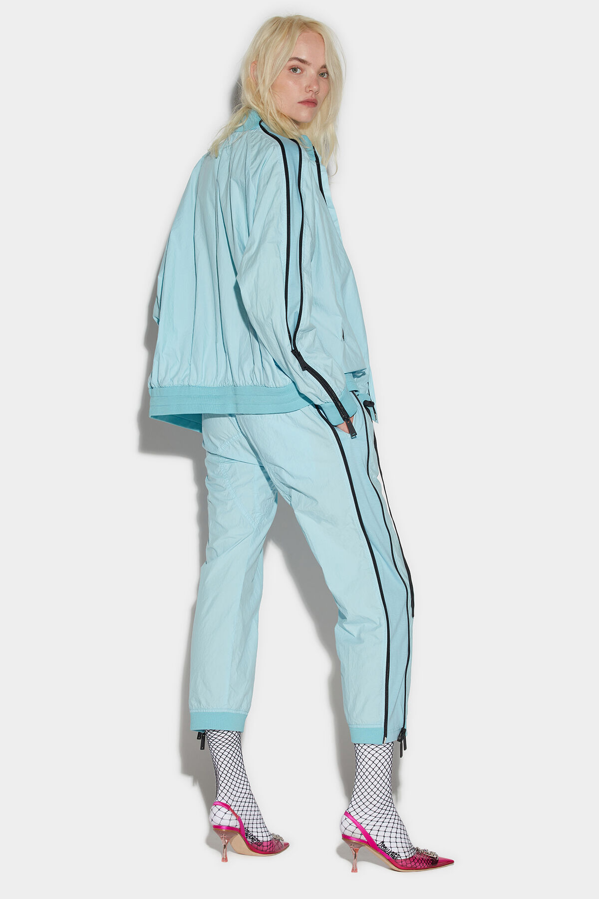 Dsquared2 Side-zip Logo-patch Trousers In Blue