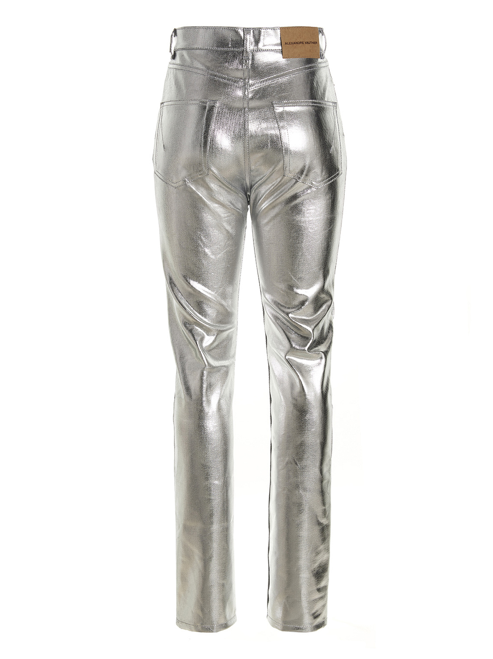 Alexandre Vauthier Logo Jeans In Gray