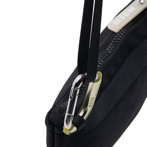 Msgm Logo-patch Clutch Bag In Black