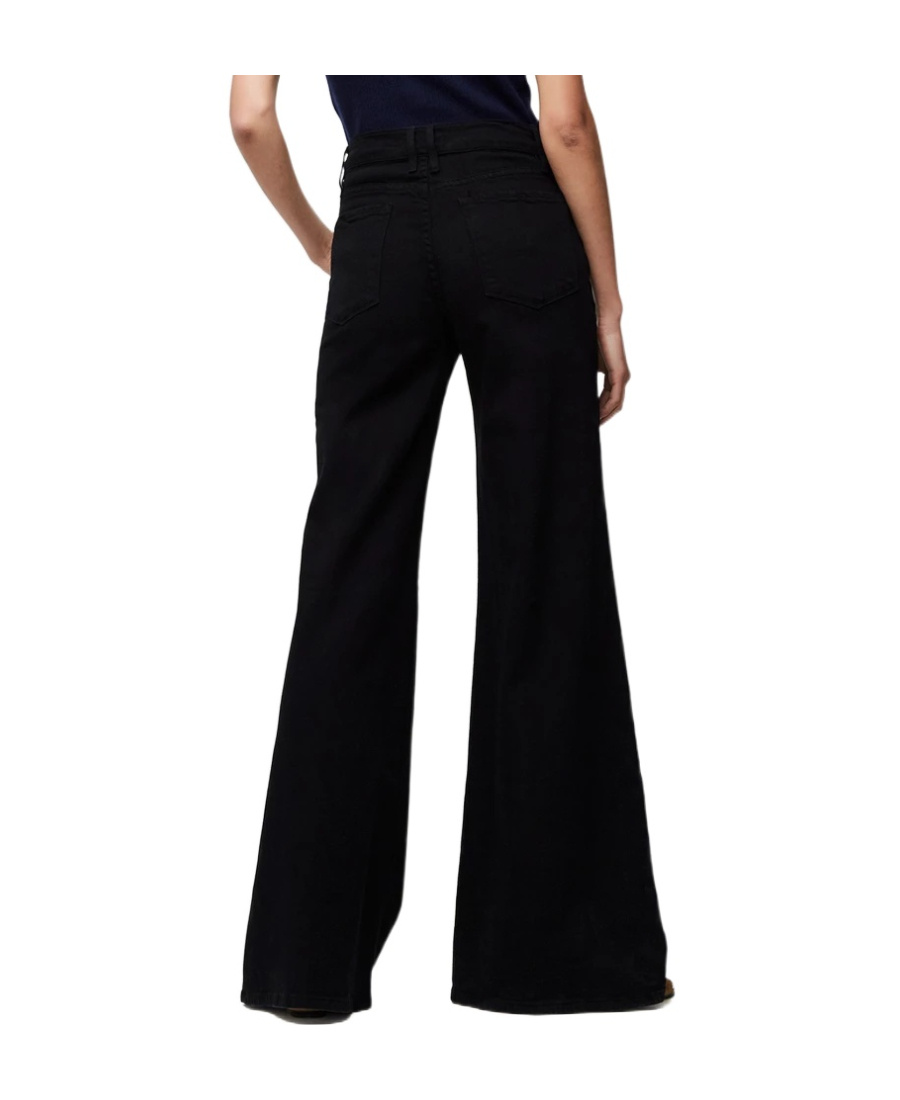 Frame High-waisted Flared Jeans In Black