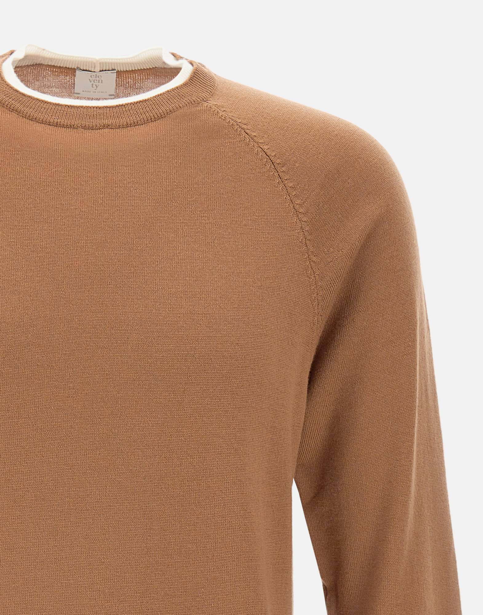 Eleventy Long-sleeved Wool Sweater In Brown