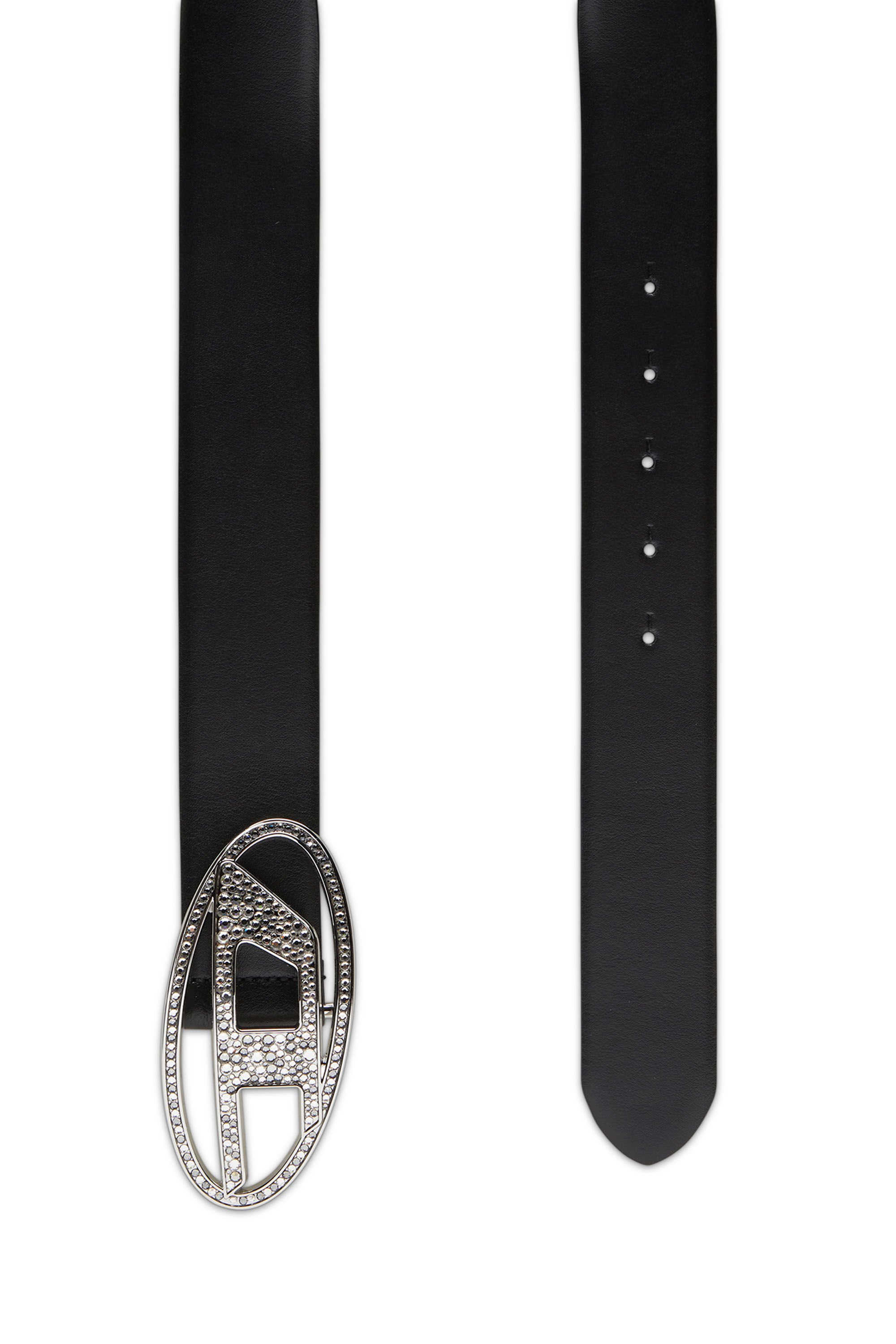 Diesel Black B-1dr Strass Belt In Black