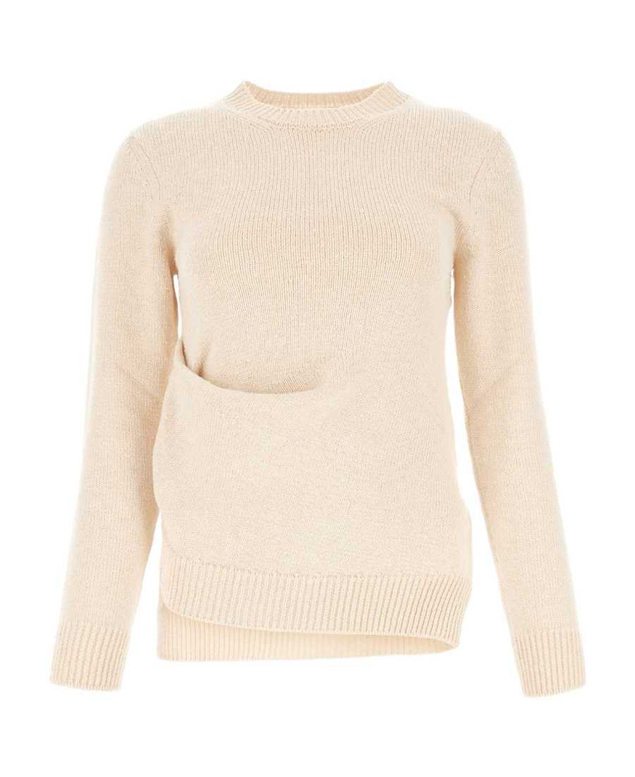 Jil Sander Ivory Cotton Blend Sweater In Nude