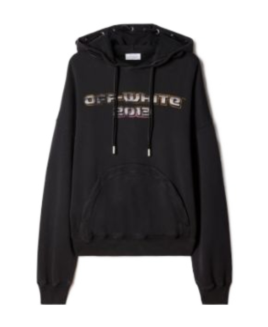 Off-white Off White Cotton Hoodie In Black