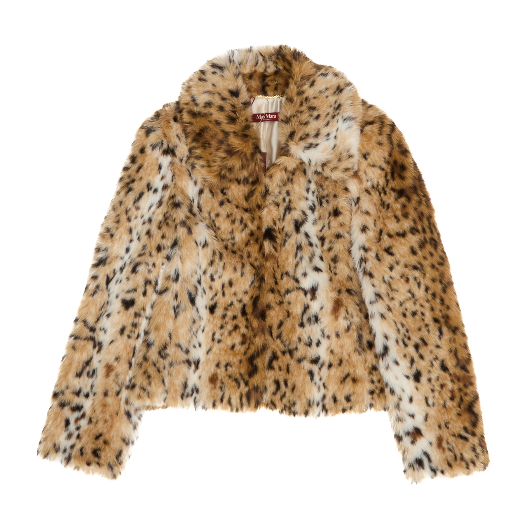 Max Mara Long-sleeved Fur Coat In Nude