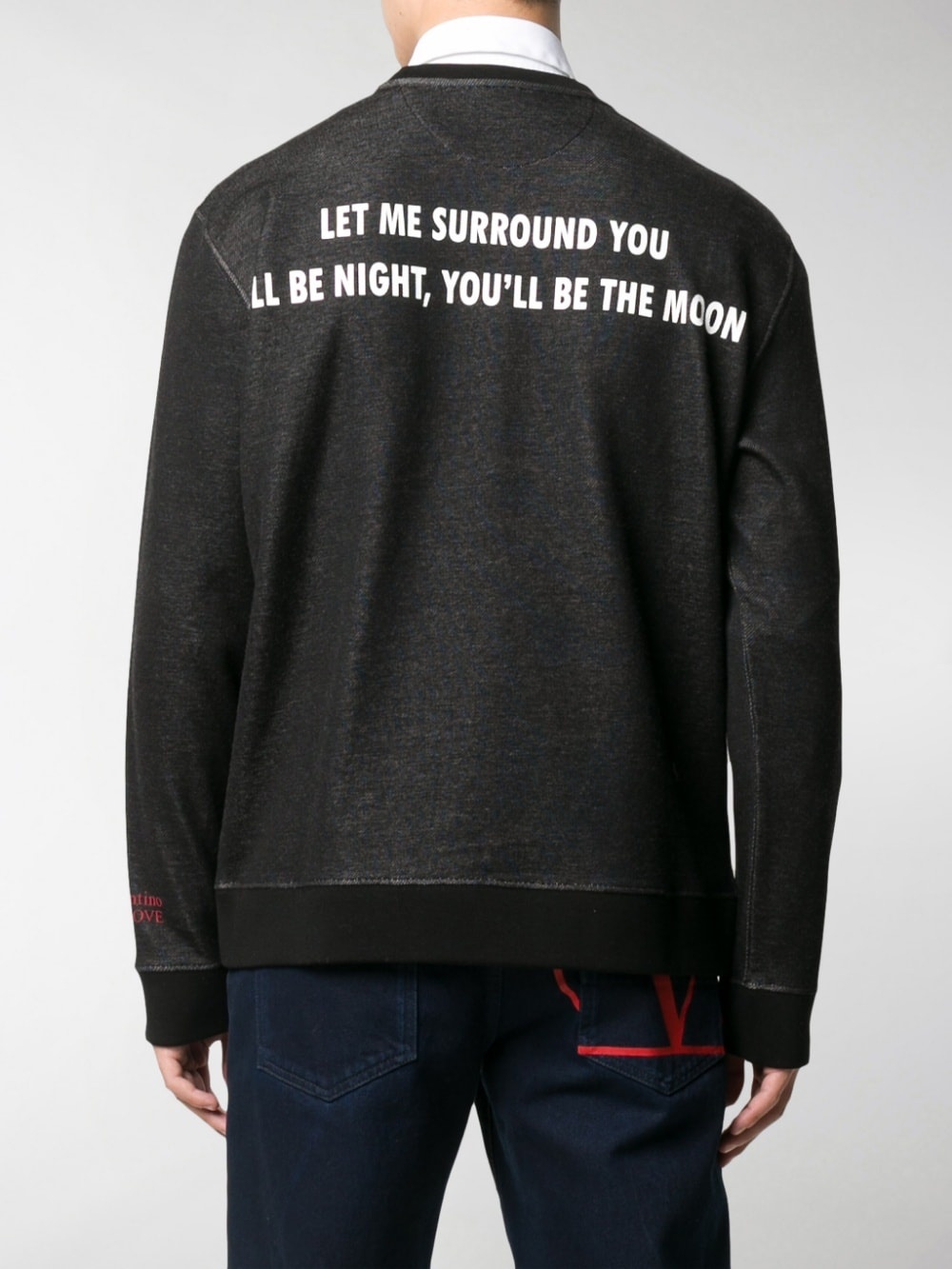 Valentino Moon Dust Print Sweatshirt In Black