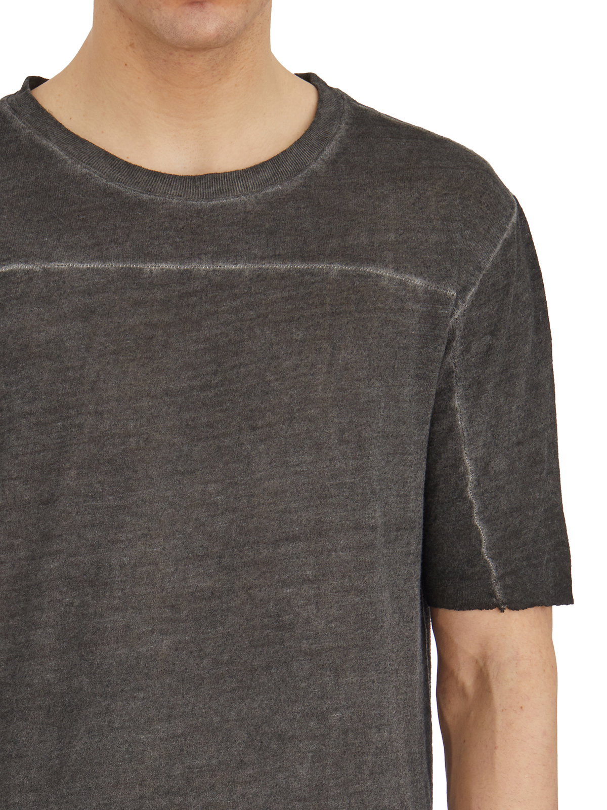 Thom Krom Round Neck Short Sleeve T-shirt In Brown