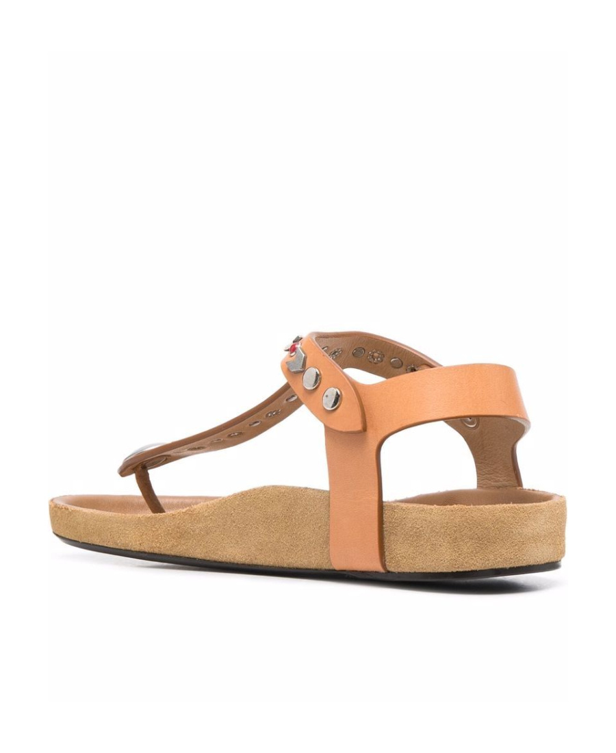 Isabel Marant Woman Toe Strap Sandals Rust Size 11 Soft Leather In Nude