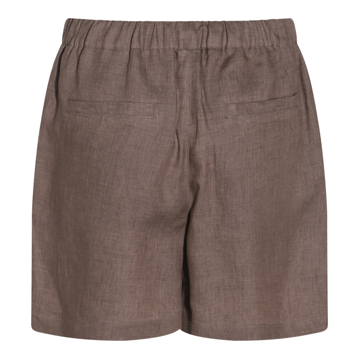 Shop Brunello Cucinelli Linen Shorts In Brown