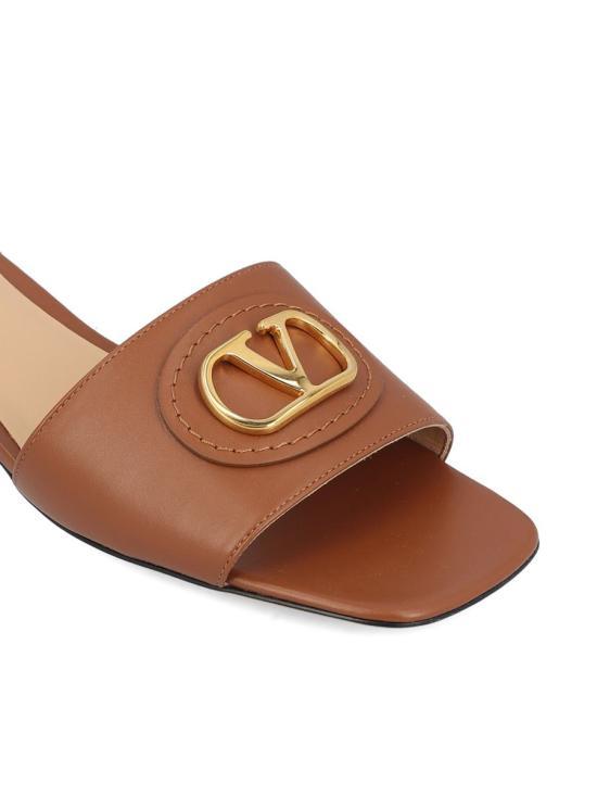 Valentino Open-toed Slippers In Brown
