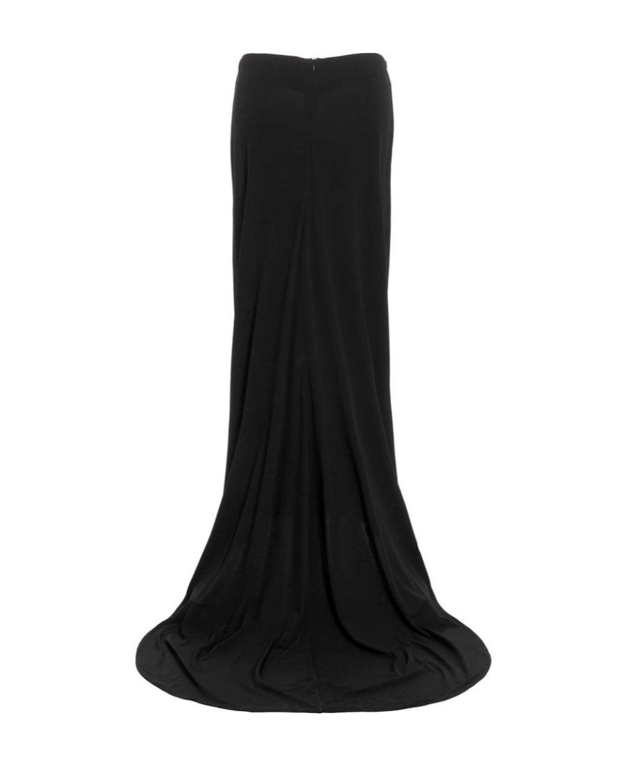 Magda Butrym Black Asymmetrical Long Skirt In Black