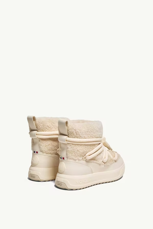 Moncler Altive Mid Teddy Snow Boots In Neutral