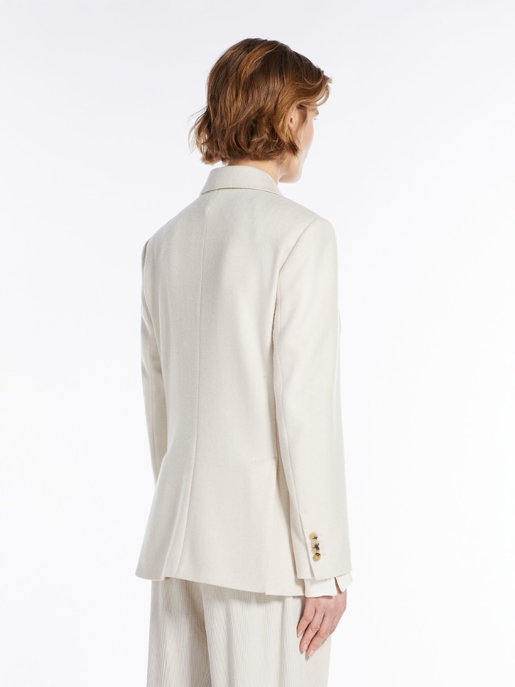 Shop Max Mara Vitalba Cashmere Single-breasted Blazer In White