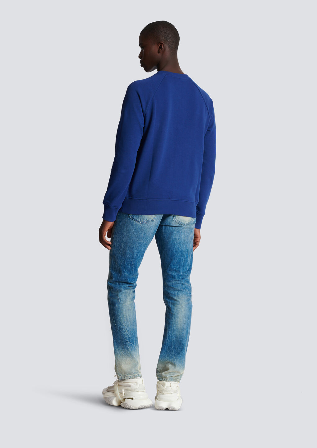 BALMAIN METALLIC FLOCKED BALMAIN SWEATSHIRT 