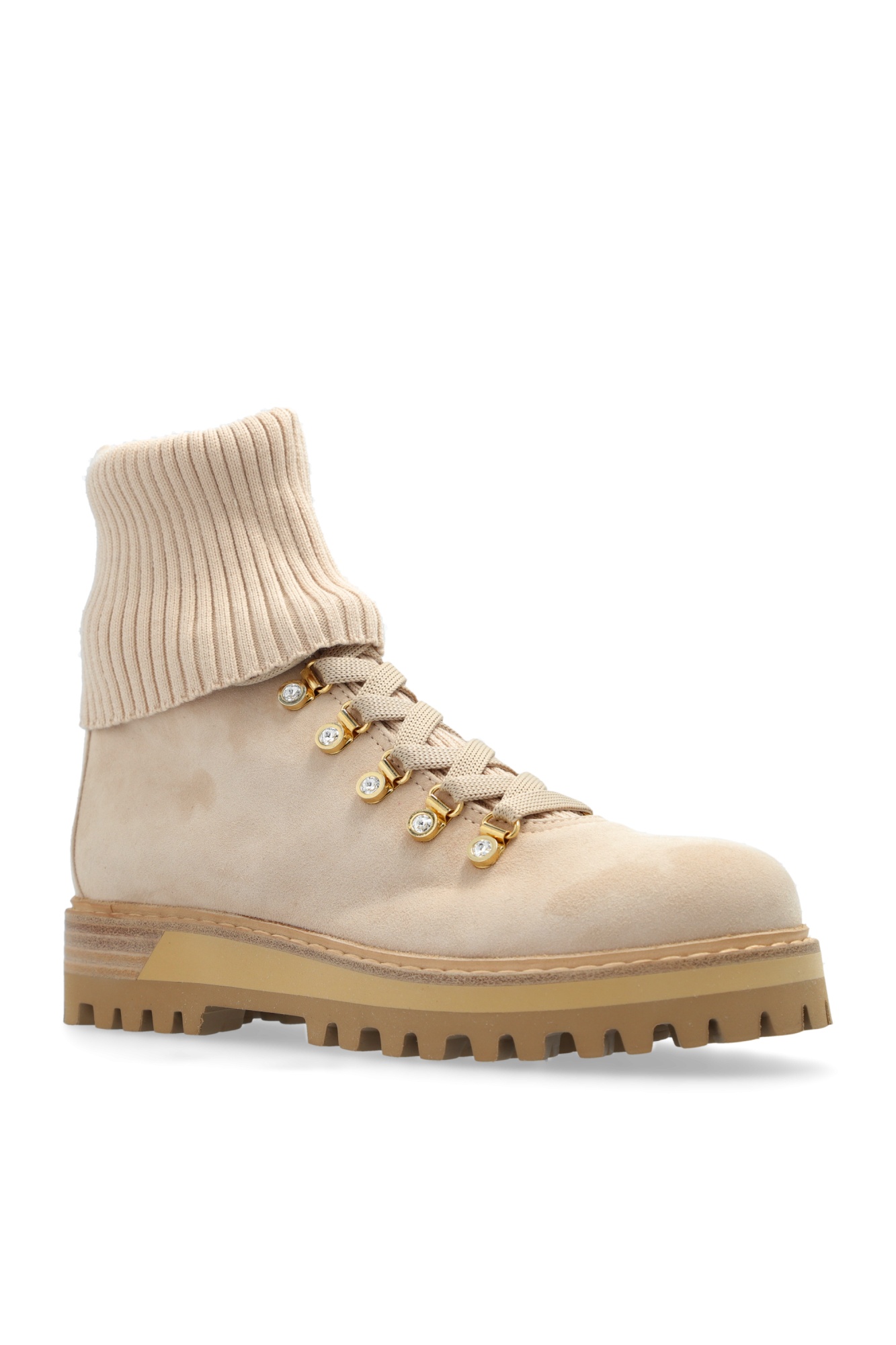 Le Silla St.moritz Lace-up Boots In Nude