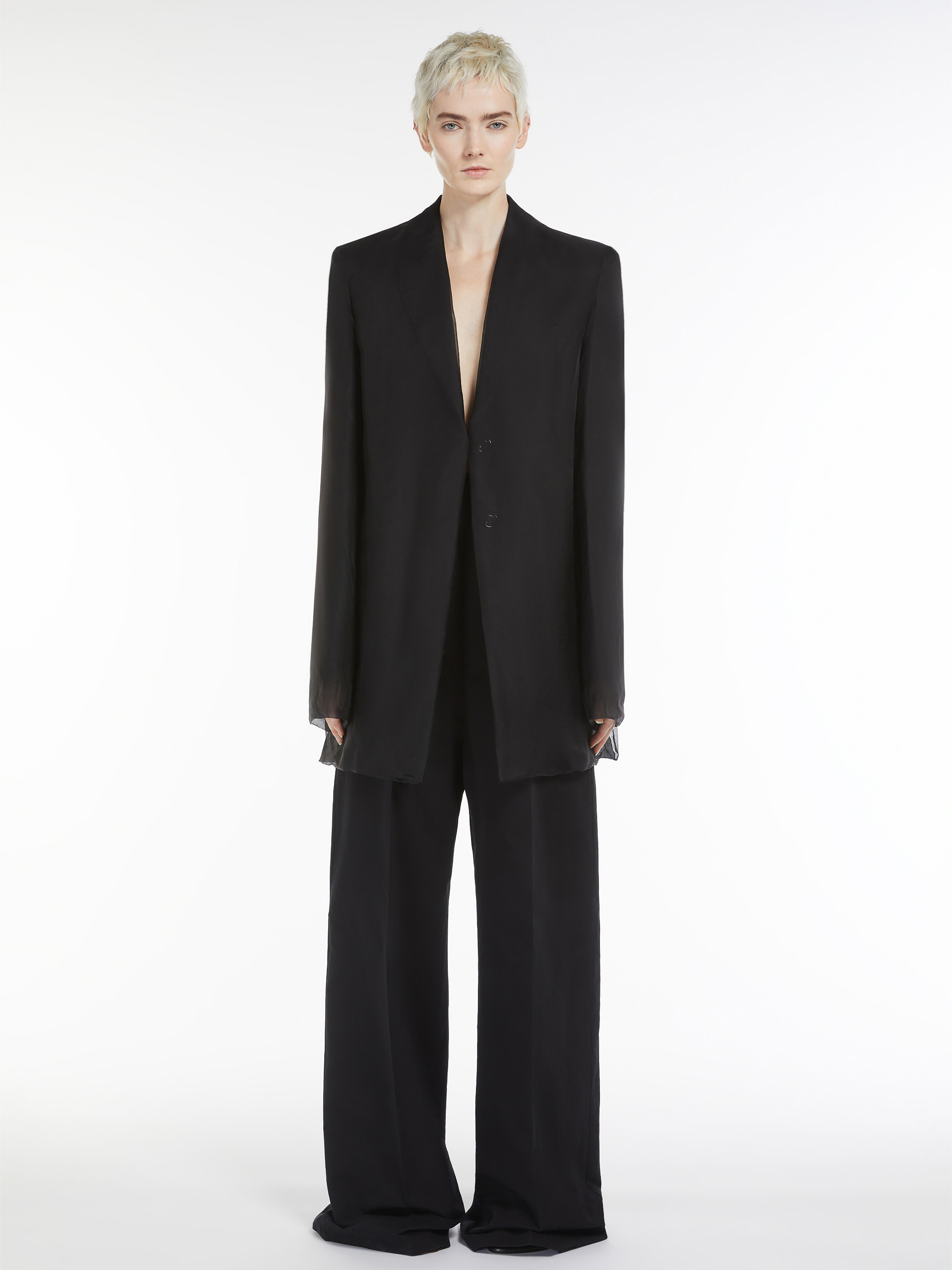 Sportmax High-waisted Trousers - Women's - Polyamide/elastane/viscose In Black
